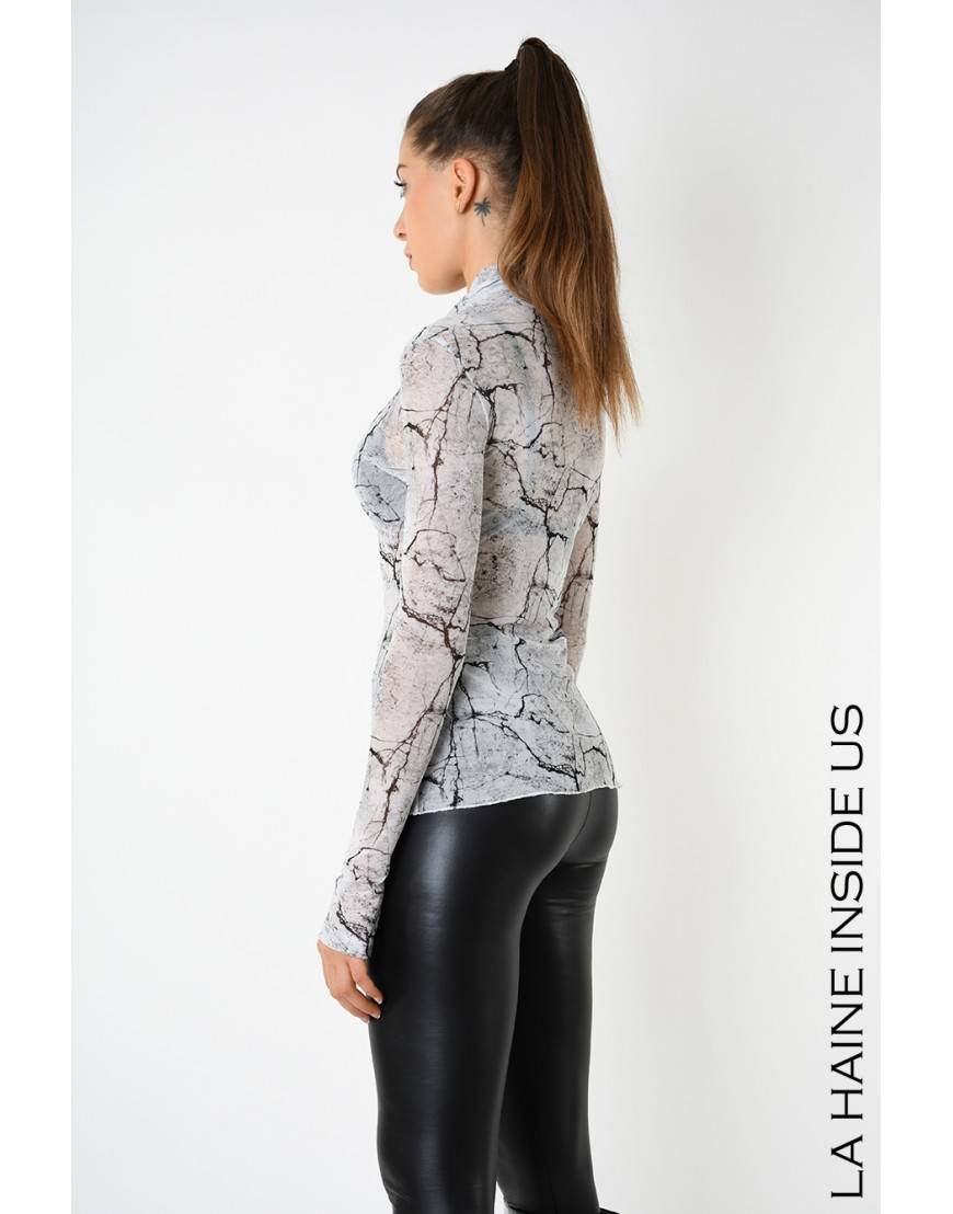 La Haine Inside Us 4B LW788 T-SHIRT Manica Lunga Bianco