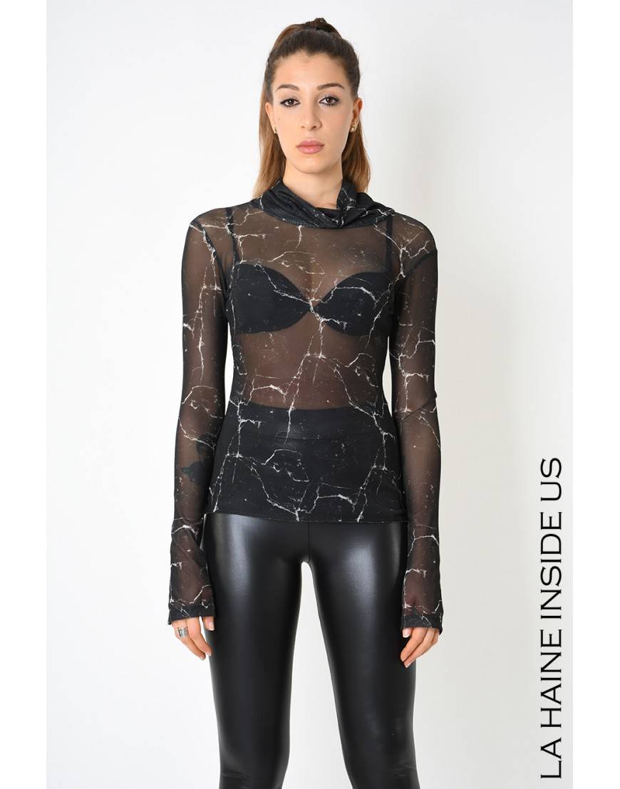 La Haine Inside Us 4B LW788 T-SHIRT Manica Lunga Nero