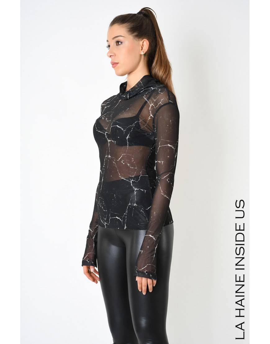 La Haine Inside Us 4B LW788 T-SHIRT Manica Lunga Nero