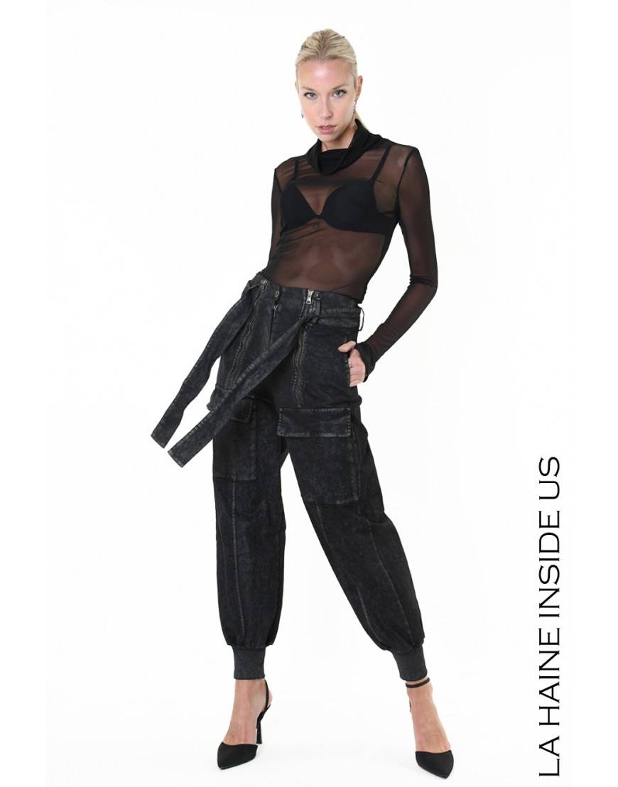 La haine inside us 4B LW880 PANTALONE UNISEX D Nero