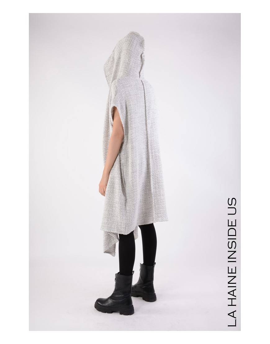 La Haine Inside Us 4M LW676 CARDIGAN UNISEX D Bianco