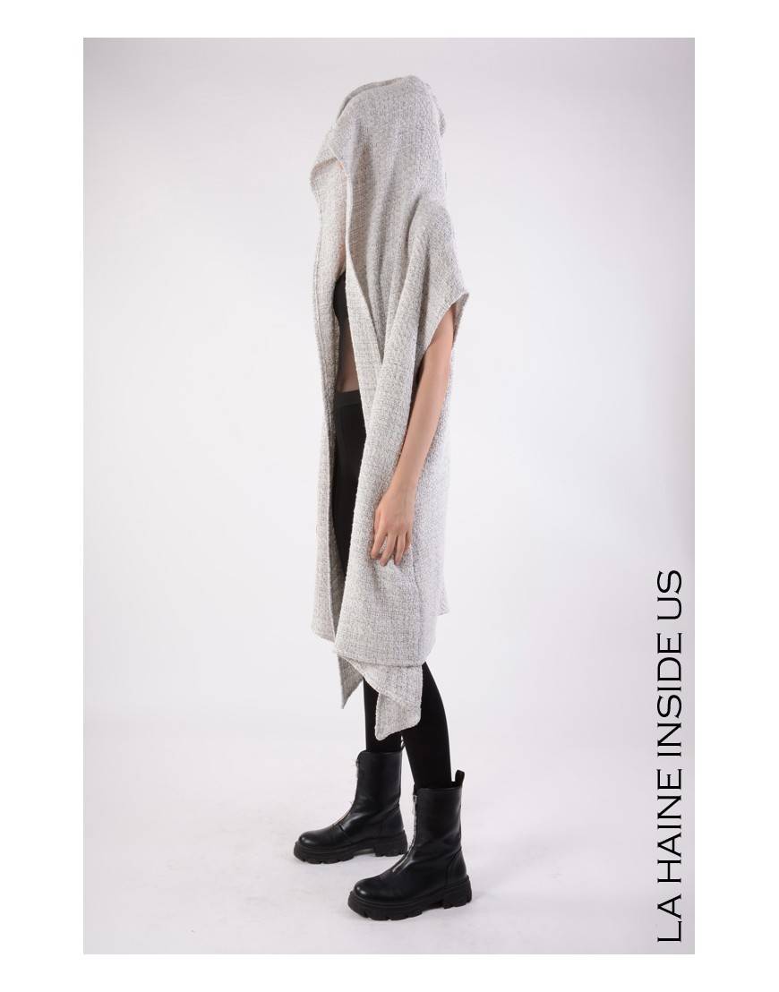 La Haine Inside Us 4M LW676 CARDIGAN UNISEX D Bianco