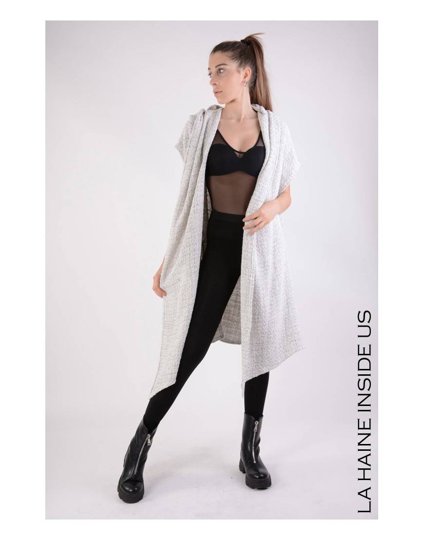 La Haine Inside Us 4M LW676 CARDIGAN UNISEX D Bianco