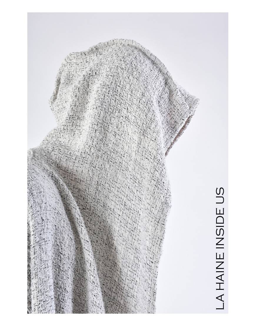 La Haine Inside Us 4M LW676 CARDIGAN UNISEX U Bianco