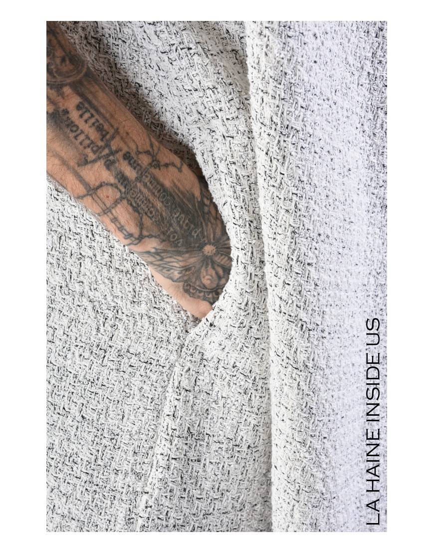 La Haine Inside Us 4M LW676 CARDIGAN UNISEX U Bianco