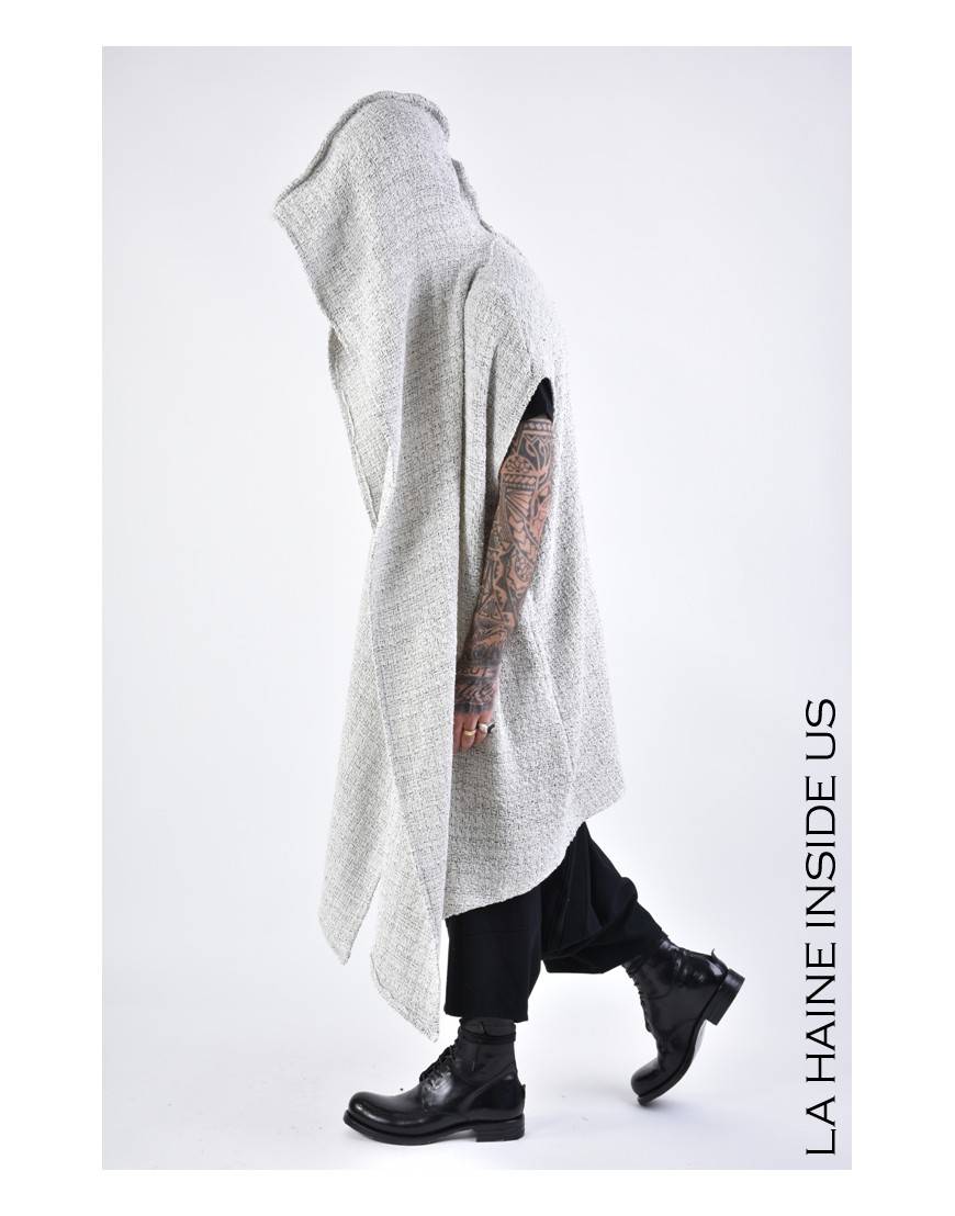 La haine inside us 4M LW676 CARDIGAN UNISEX U Bianco