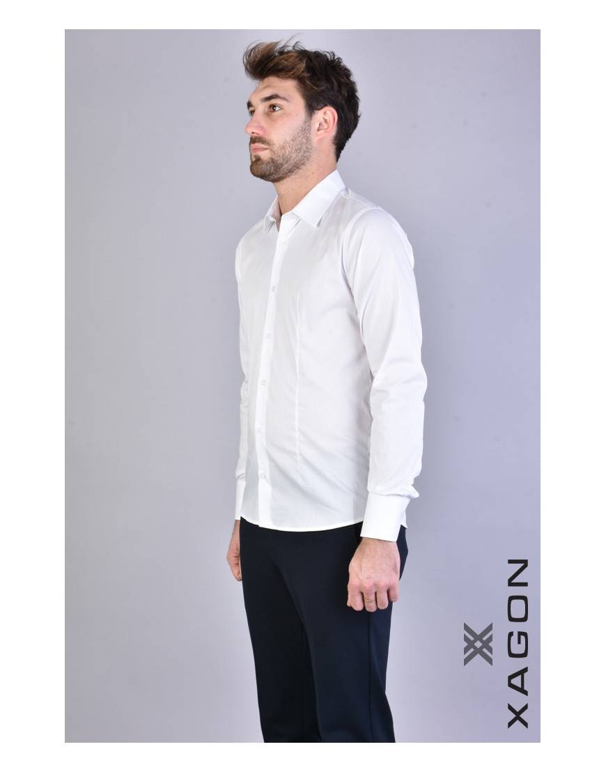 La Haine Inside Us CAMICIA PAMATE Stretch Slim Fit Bianco