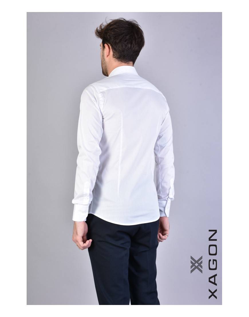 La Haine Inside Us CAMICIA PAMATE Stretch Slim Fit Bianco