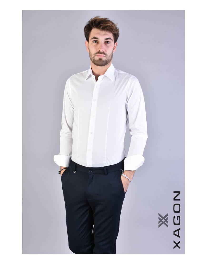 La Haine Inside Us CAMICIA PAMATE Stretch Slim Fit Bianco