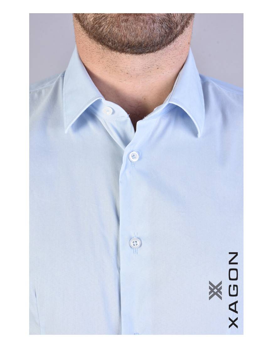 La Haine Inside Us CAMICIA PAMATE Stretch Slim Fit Cielo