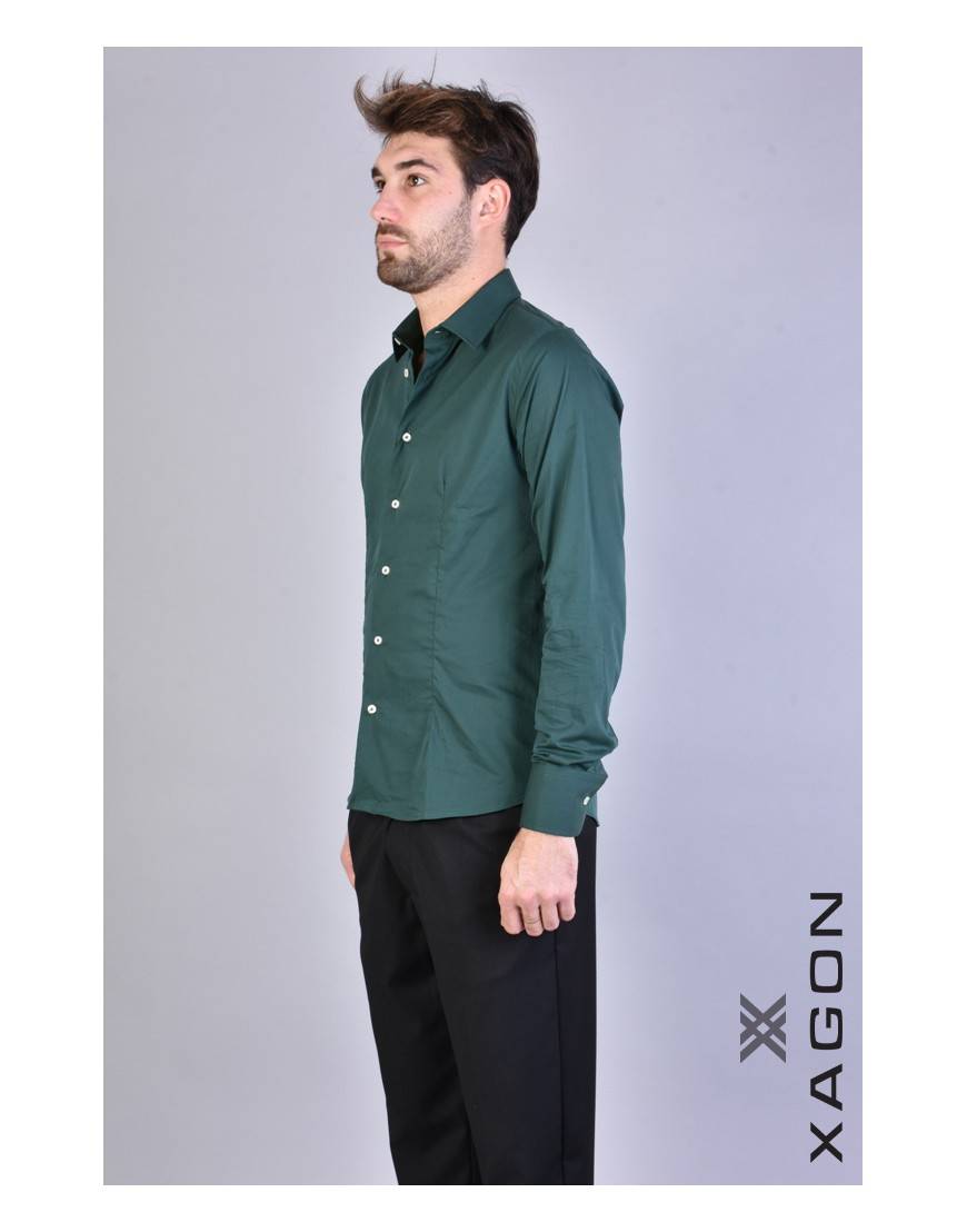La Haine Inside Us CAMICIA PAMATE Stretch Slim Fit Verde