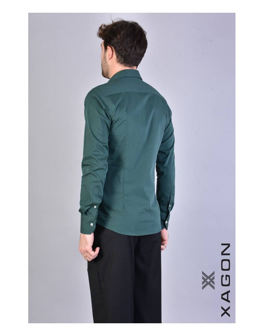 La Haine Inside Us CAMICIA PAMATE Stretch Slim Fit Verde