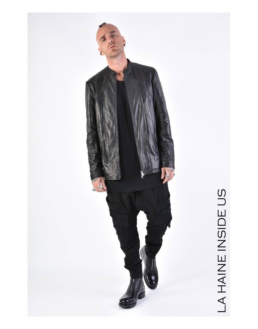 La Haine Inside Us 3B LM161 GIUBBINO PELLE Nero