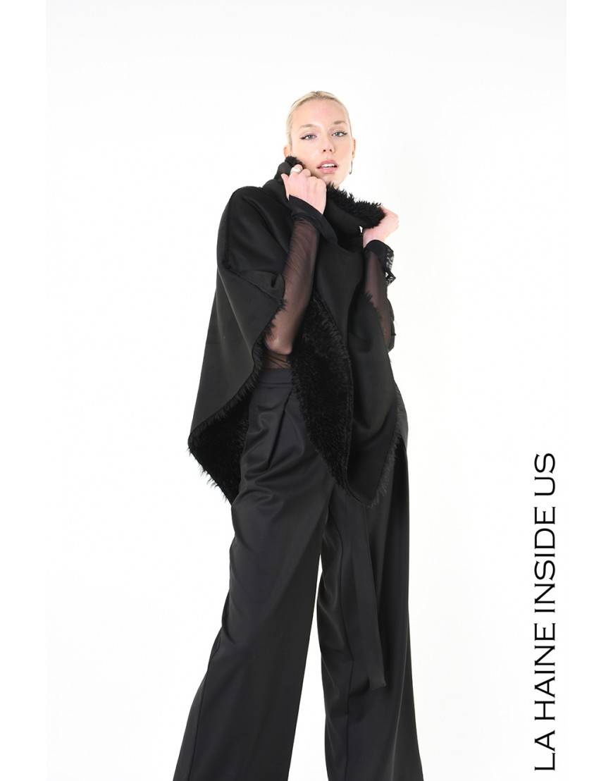 La Haine Inside Us 4- LW862 PONCHO UNISEX D Nero