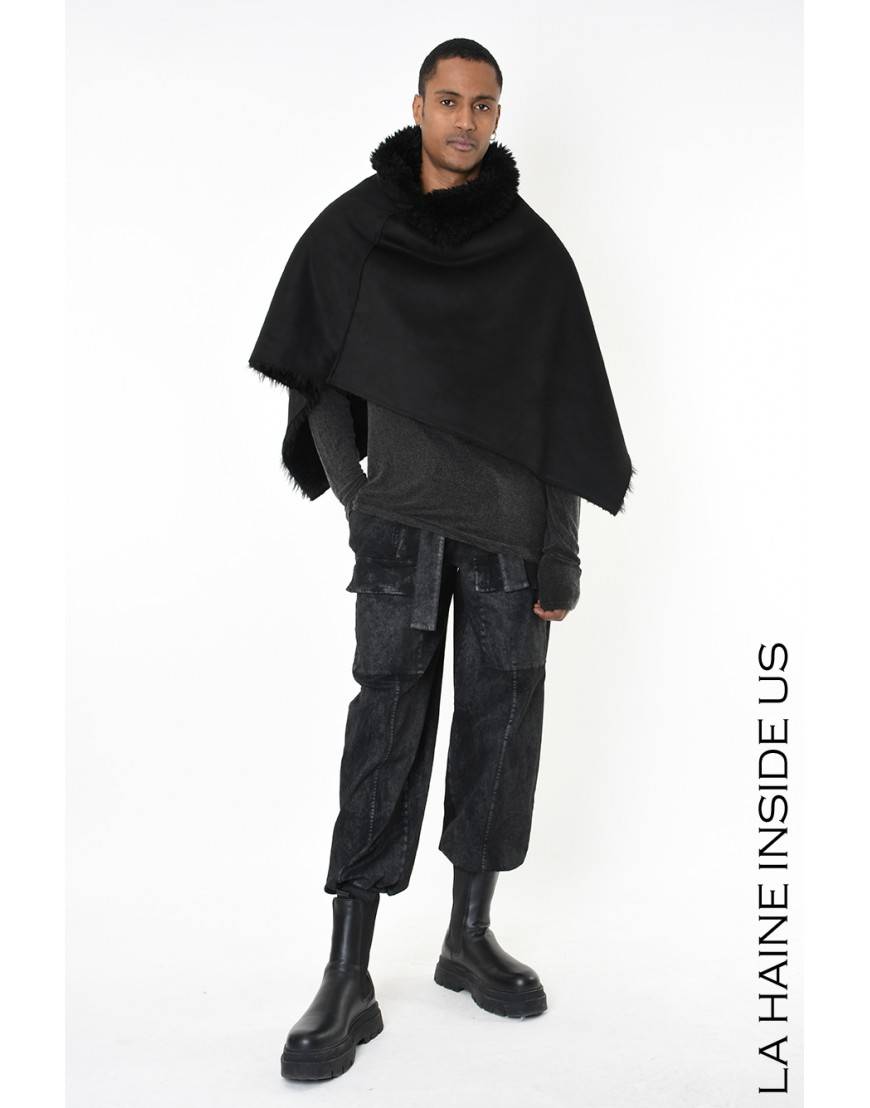 La Haine Inside Us 4- LW862 PONCHO UNISEX U Nero