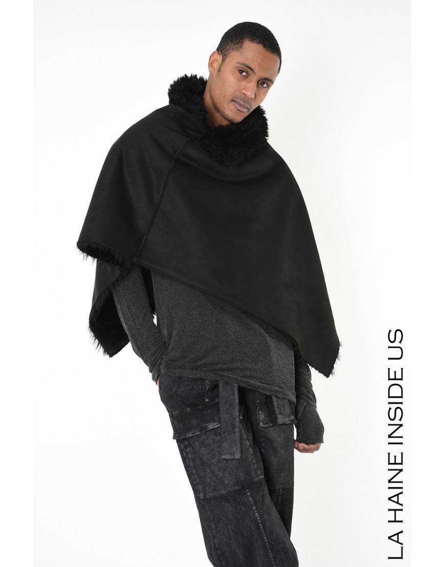 La haine inside us 4- LW862 PONCHO UNISEX U Nero
