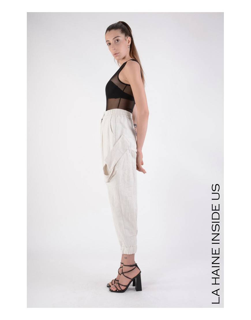 La Haine Inside Us 4B LW646 PANTALONE Bianco