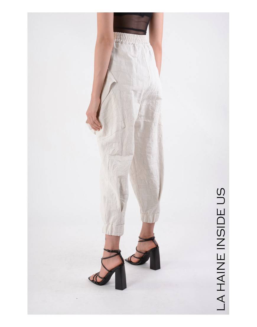 La Haine Inside Us 4B LW646 PANTALONE Bianco