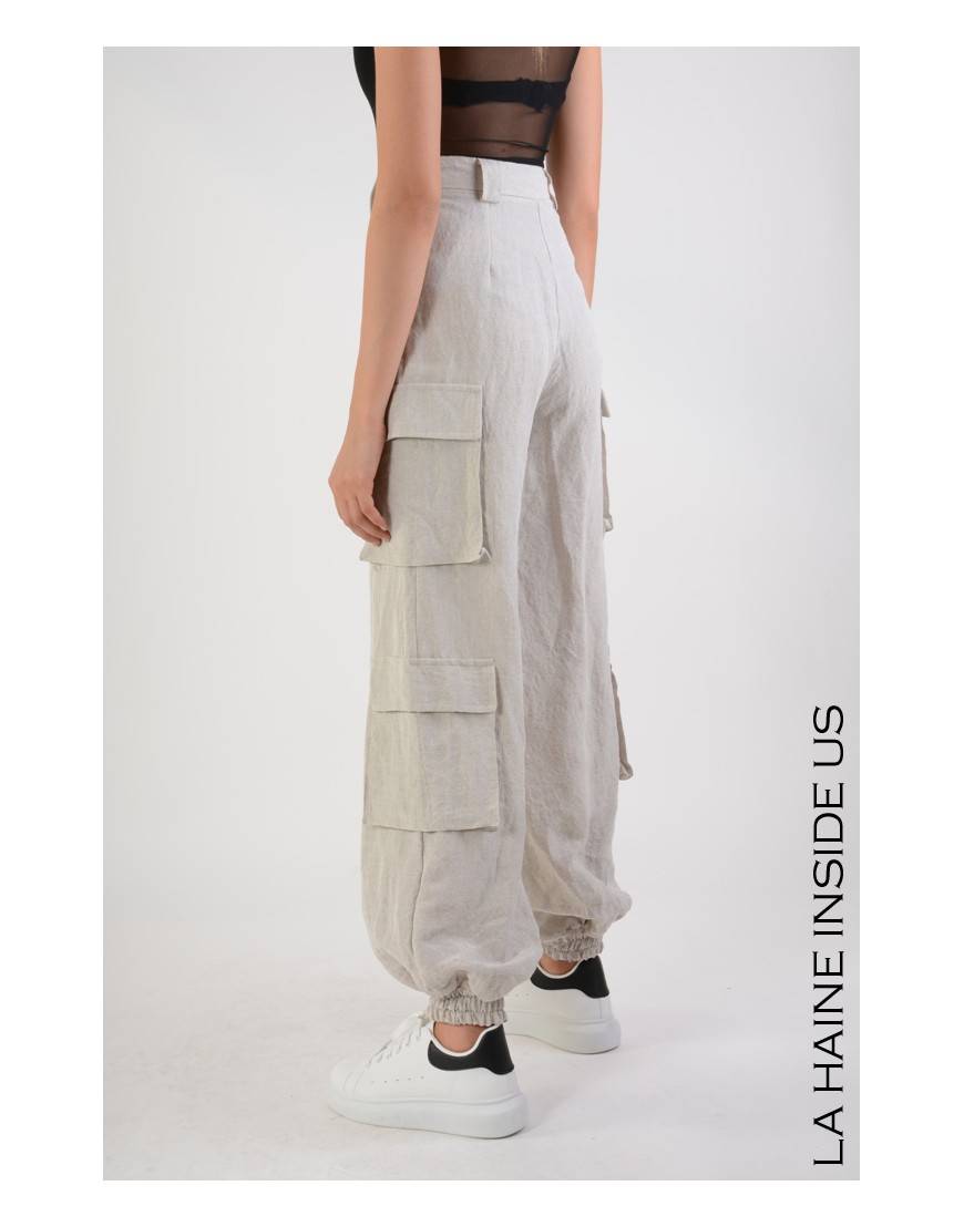 La Haine Inside Us 4B LW702 PANTALONE Sabbia