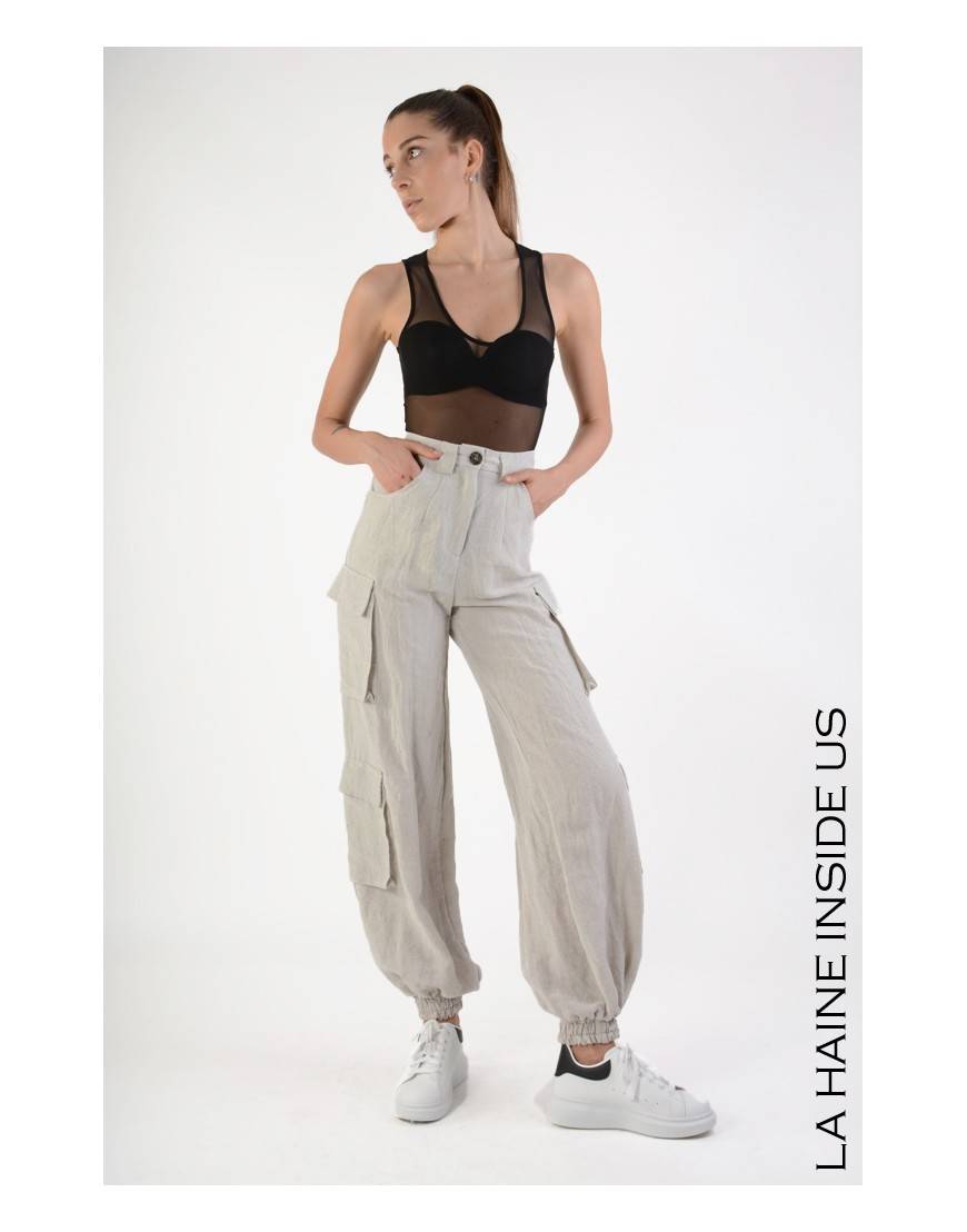 La haine inside us 4B LW702 PANTALONE Sabbia