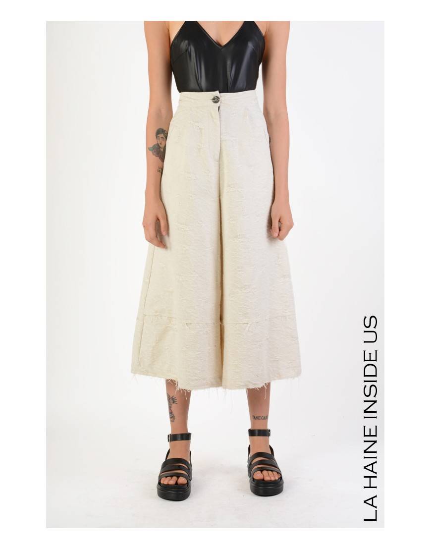 La Haine Inside Us 4B LW717 PANTALONE Ecru