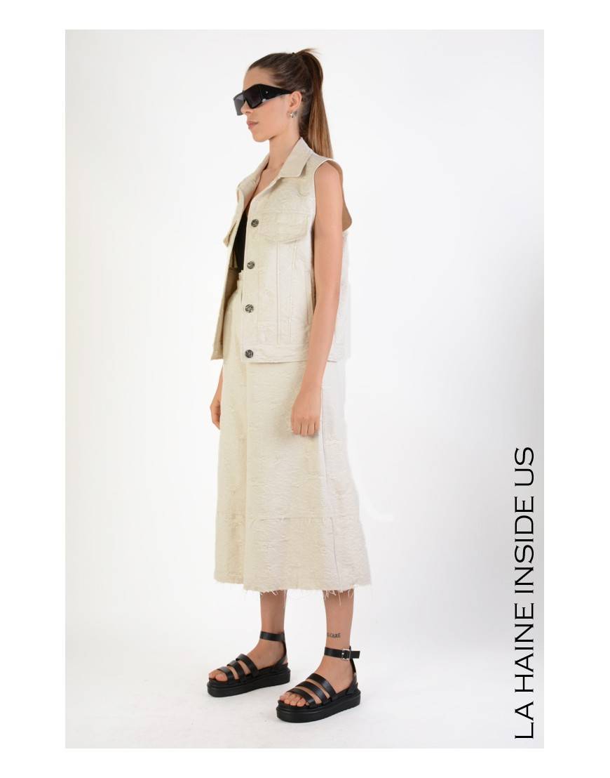 La Haine Inside Us 4B LW718 GILET Ecru