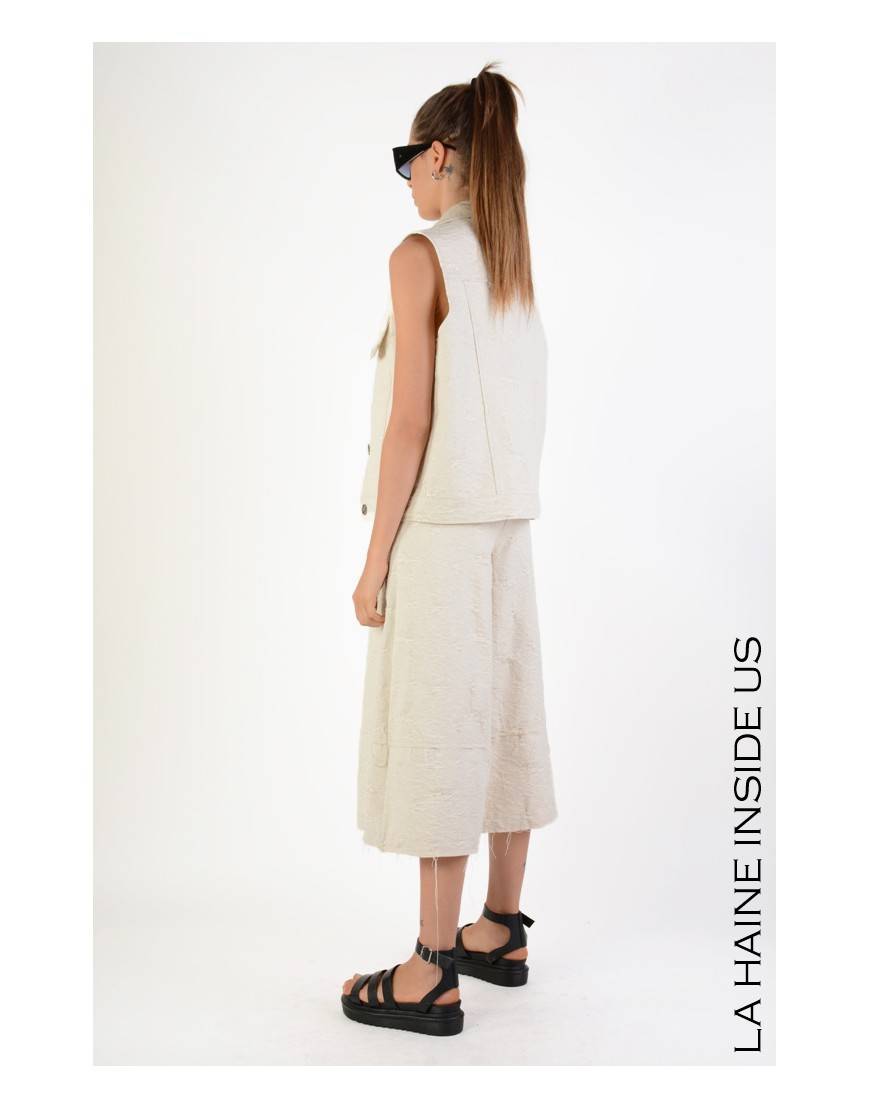 La Haine Inside Us 4B LW718 GILET Ecru