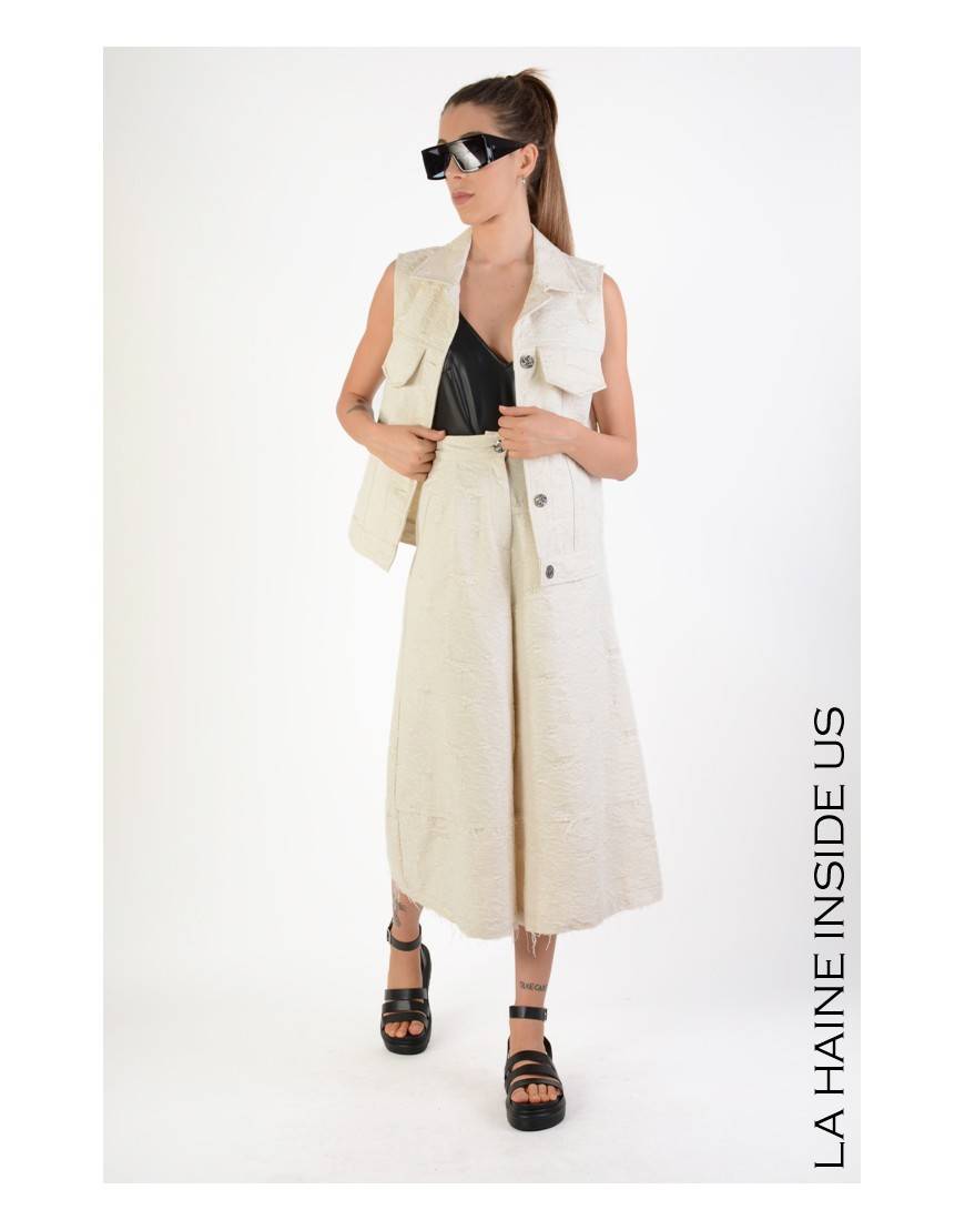 La Haine Inside Us 4B LW718 GILET Ecru