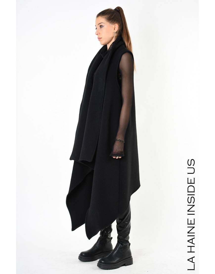 La Haine Inside Us 4B LW797 GILET UNISEX D Nero