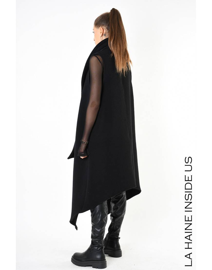 La Haine Inside Us 4B LW797 GILET UNISEX D Nero