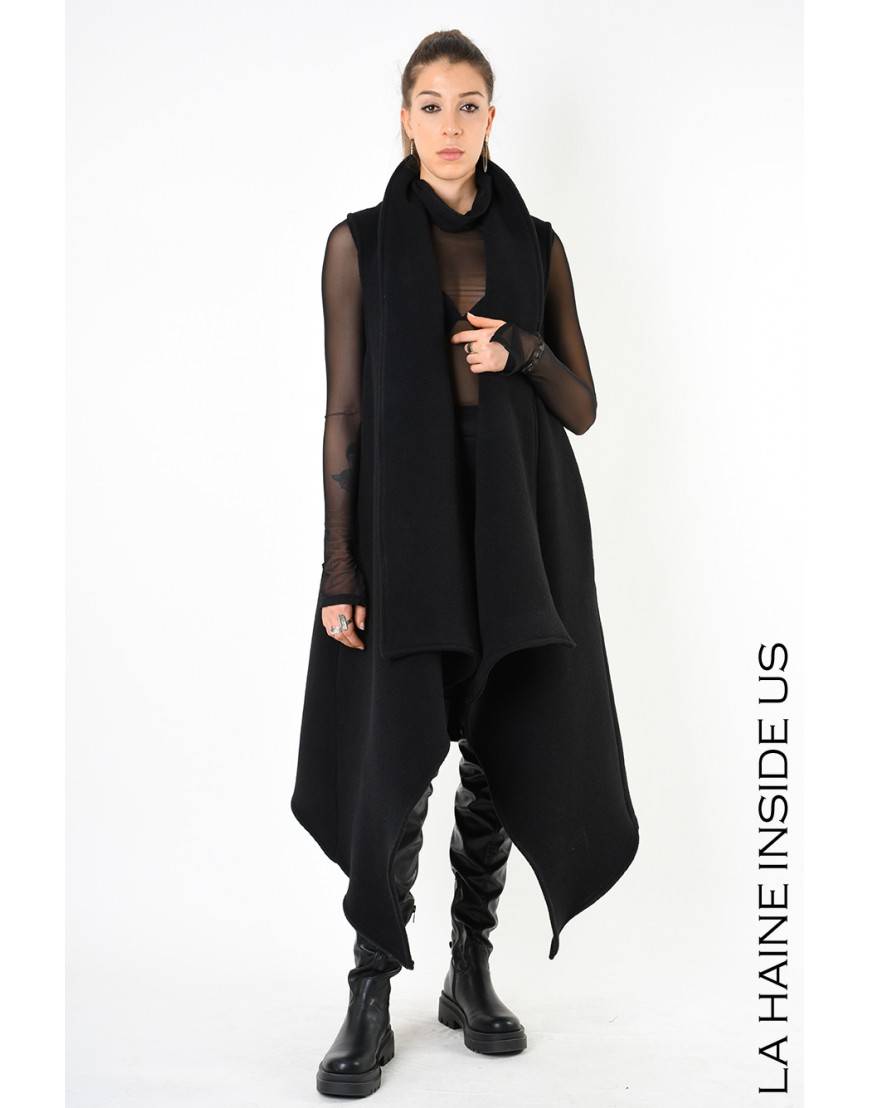 La Haine Inside Us 4B LW797 GILET UNISEX D Nero