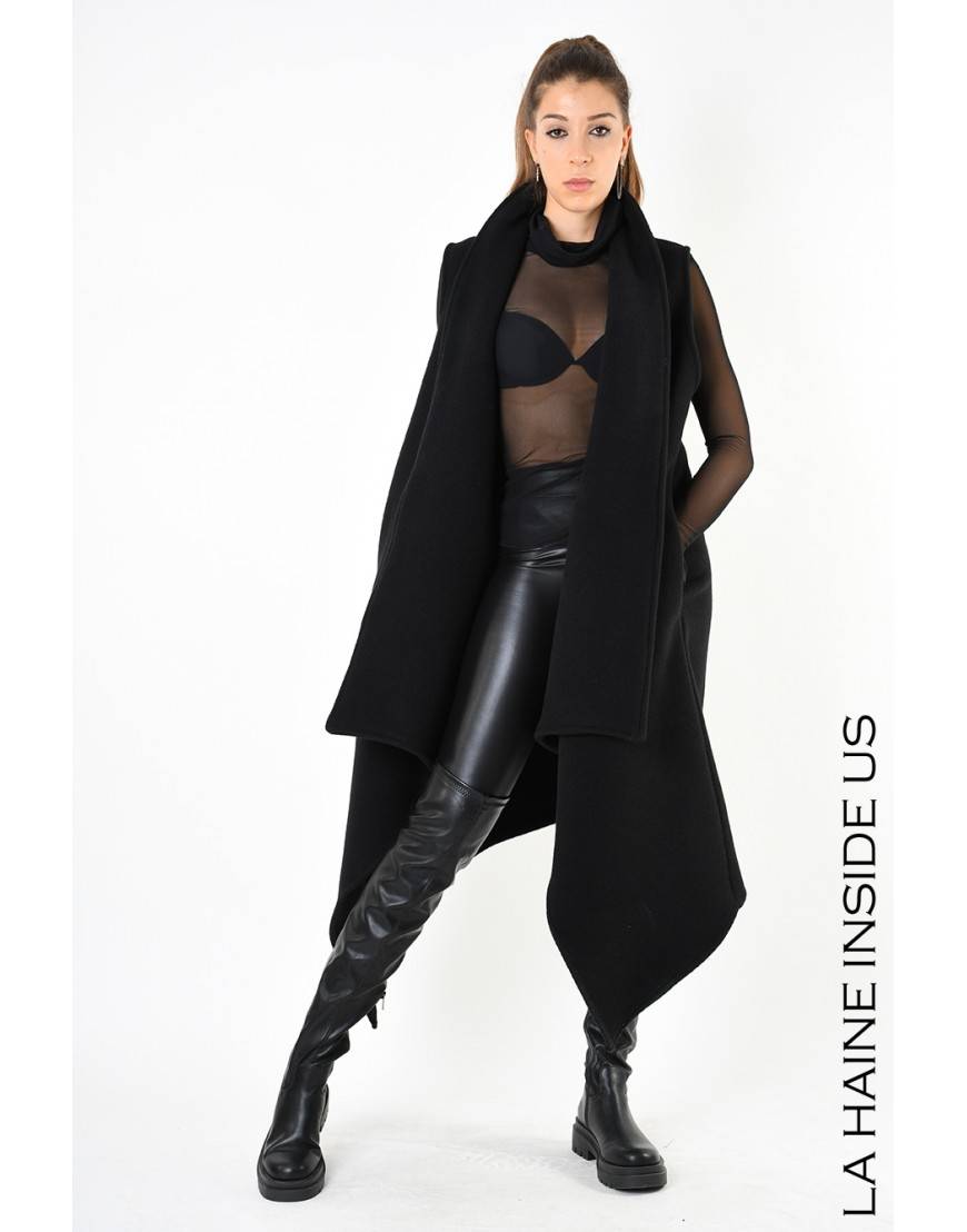 La Haine Inside Us 4B LW797 GILET UNISEX D Nero