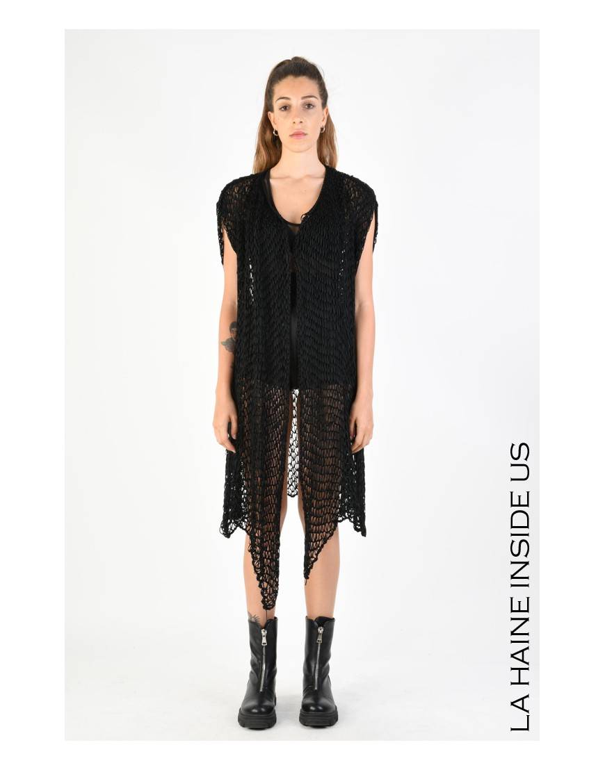 La haine inside us 4J LW775 CARDIGAN UNISEX D Nero