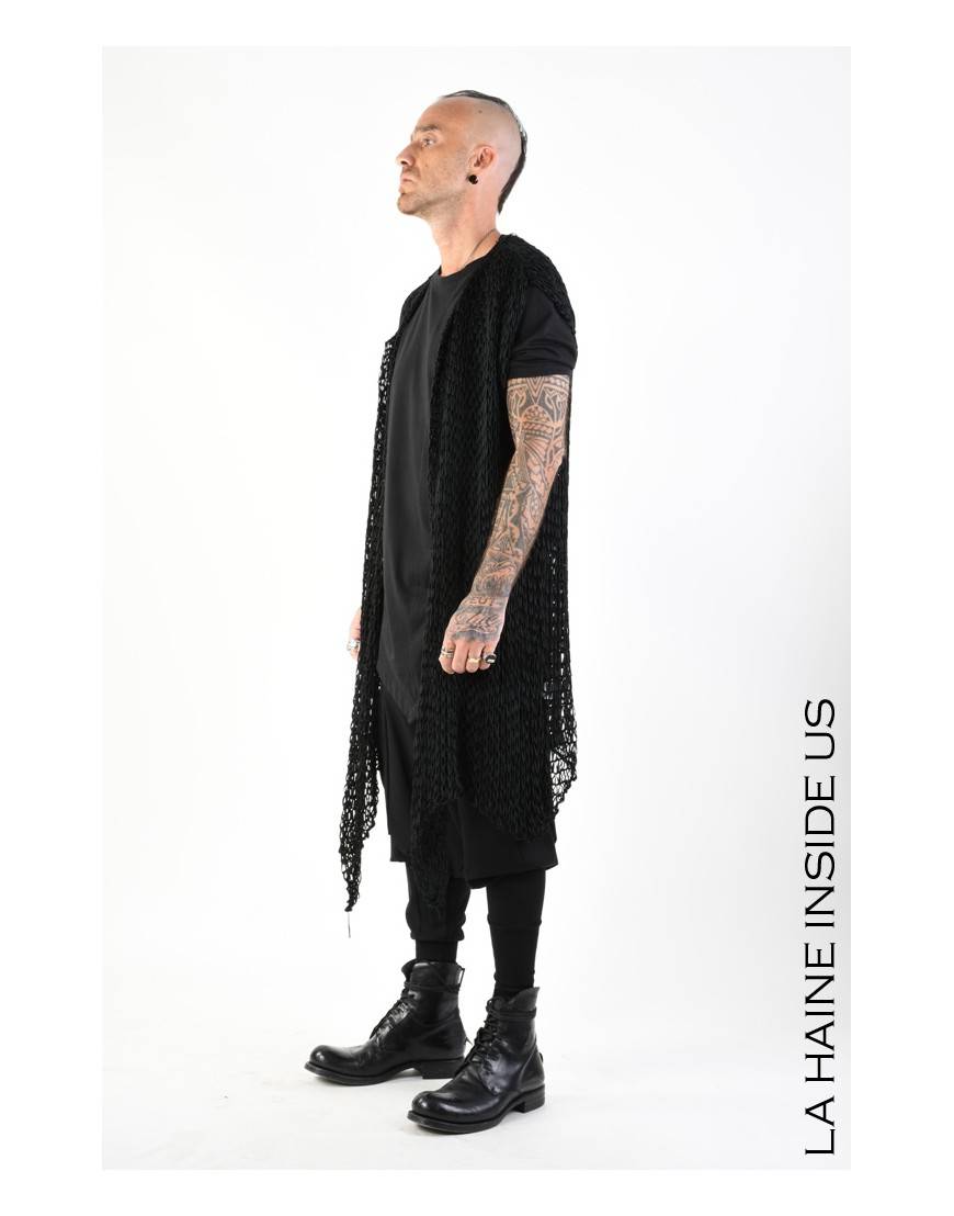 La Haine Inside Us 4J LW775 CARDIGAN UNISEX U Nero