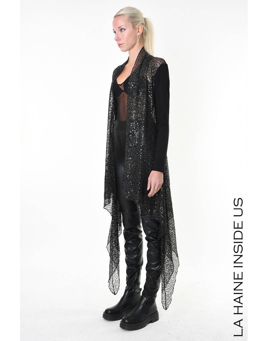 La Haine Inside Us 4J LW953 CARDIGAN Nero