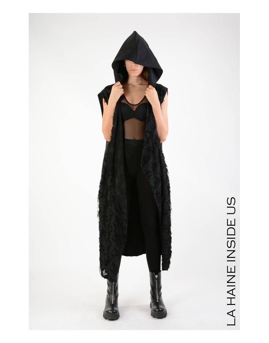 La Haine Inside Us 4M LW624 GILET UNISEX D Nero