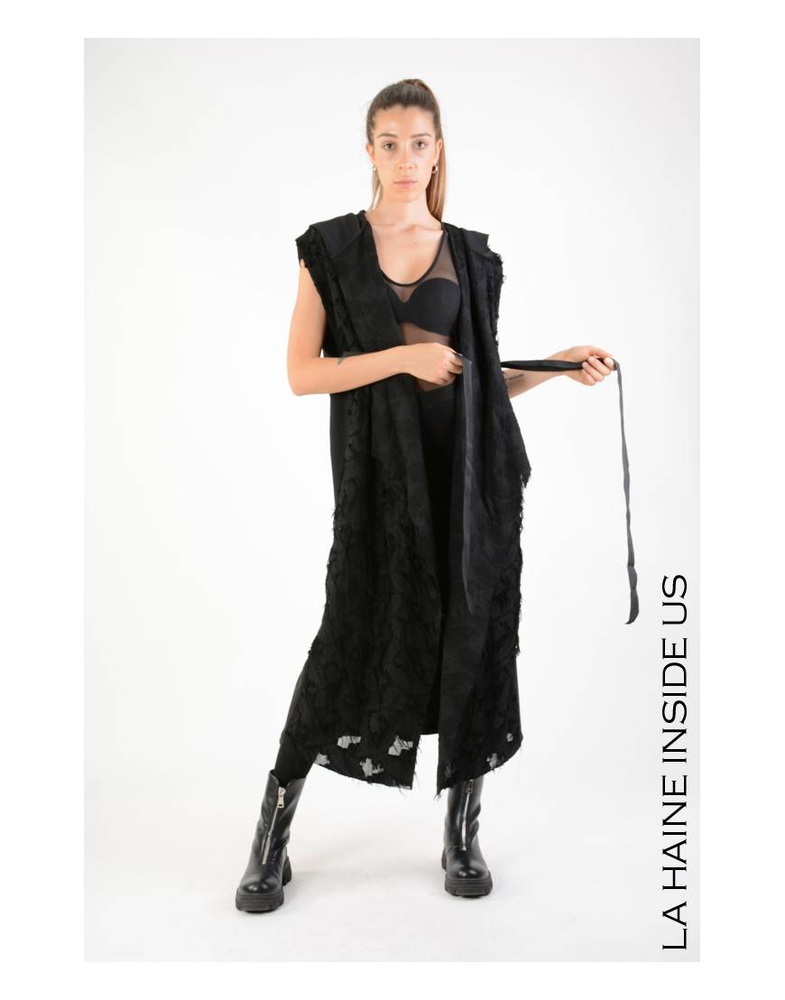 La Haine Inside Us 4M LW624 GILET UNISEX D Nero