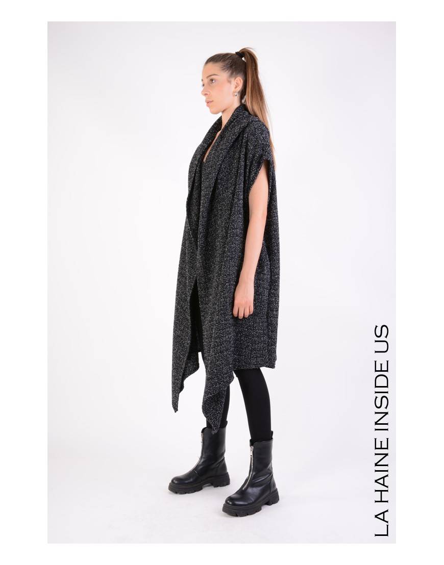 La Haine Inside Us 4M LW676 CARDIGAN UNISEX D Nero