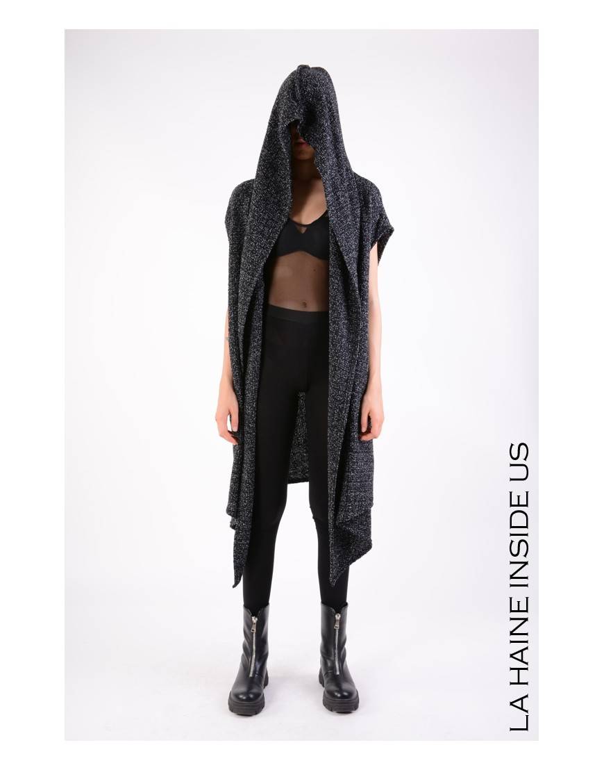 La Haine Inside Us 4M LW676 CARDIGAN UNISEX D Nero