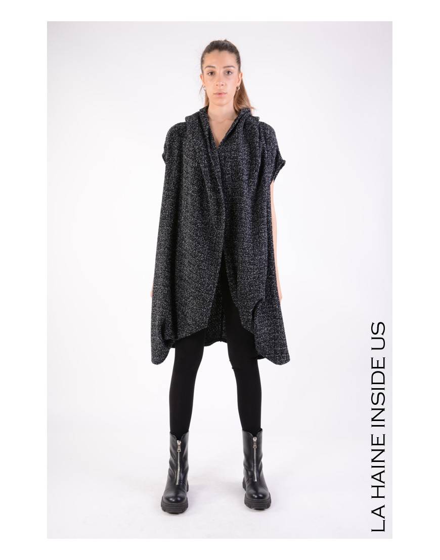 La Haine Inside Us 4M LW676 CARDIGAN UNISEX D Nero