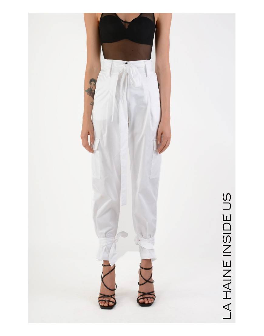 La Haine Inside Us 4R LW709 PANTALONE Bianco