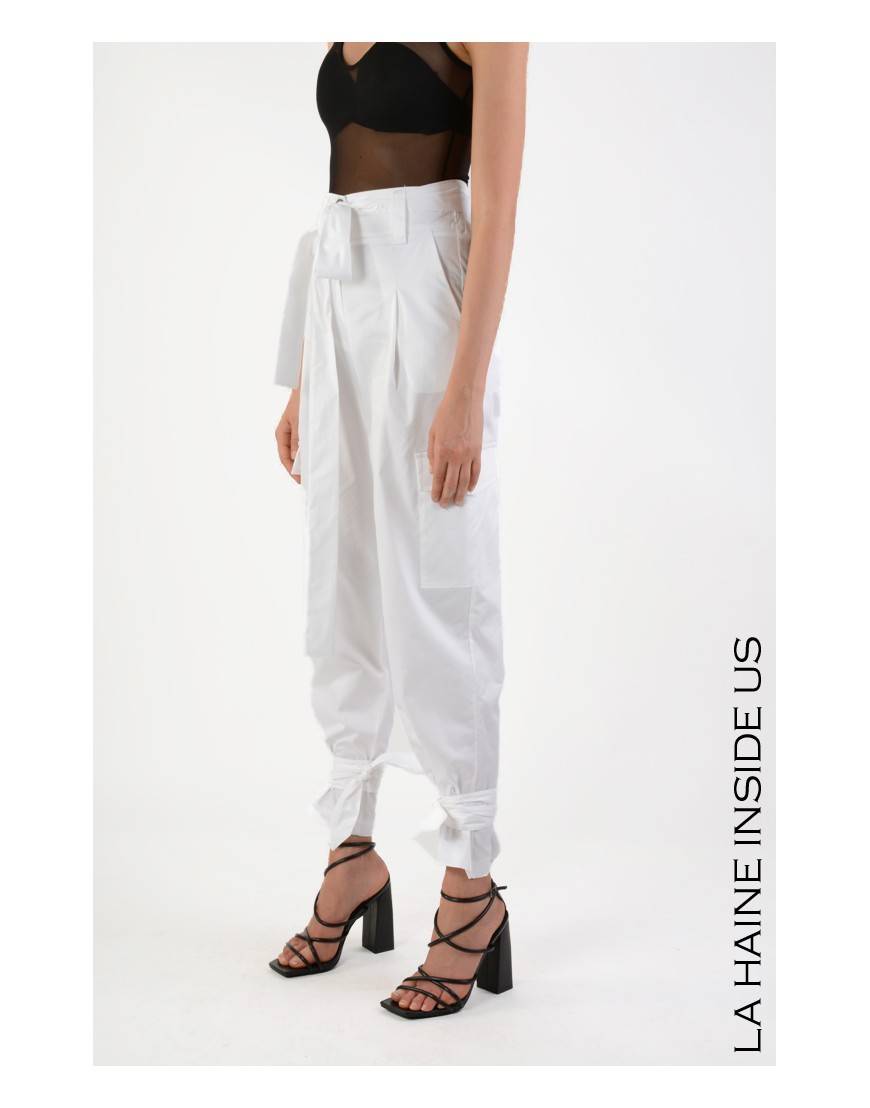La Haine Inside Us 4R LW709 PANTALONE Bianco