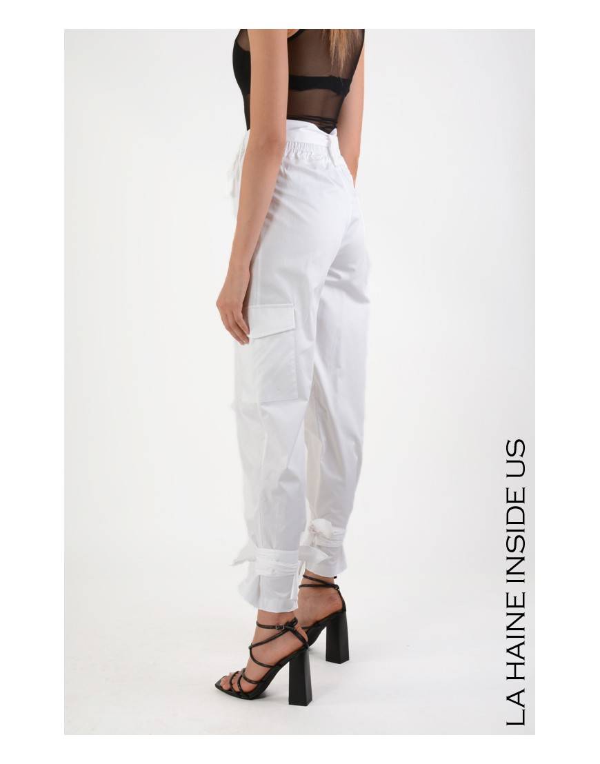La Haine Inside Us 4R LW709 PANTALONE Bianco
