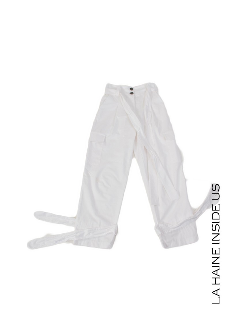 La Haine Inside Us 4R LW709 PANTALONE Bianco