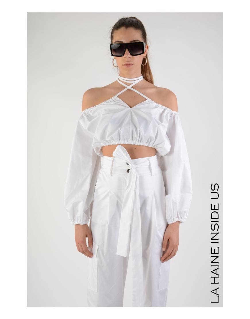 La Haine Inside Us 4R LW710 TOP CROP Bianco