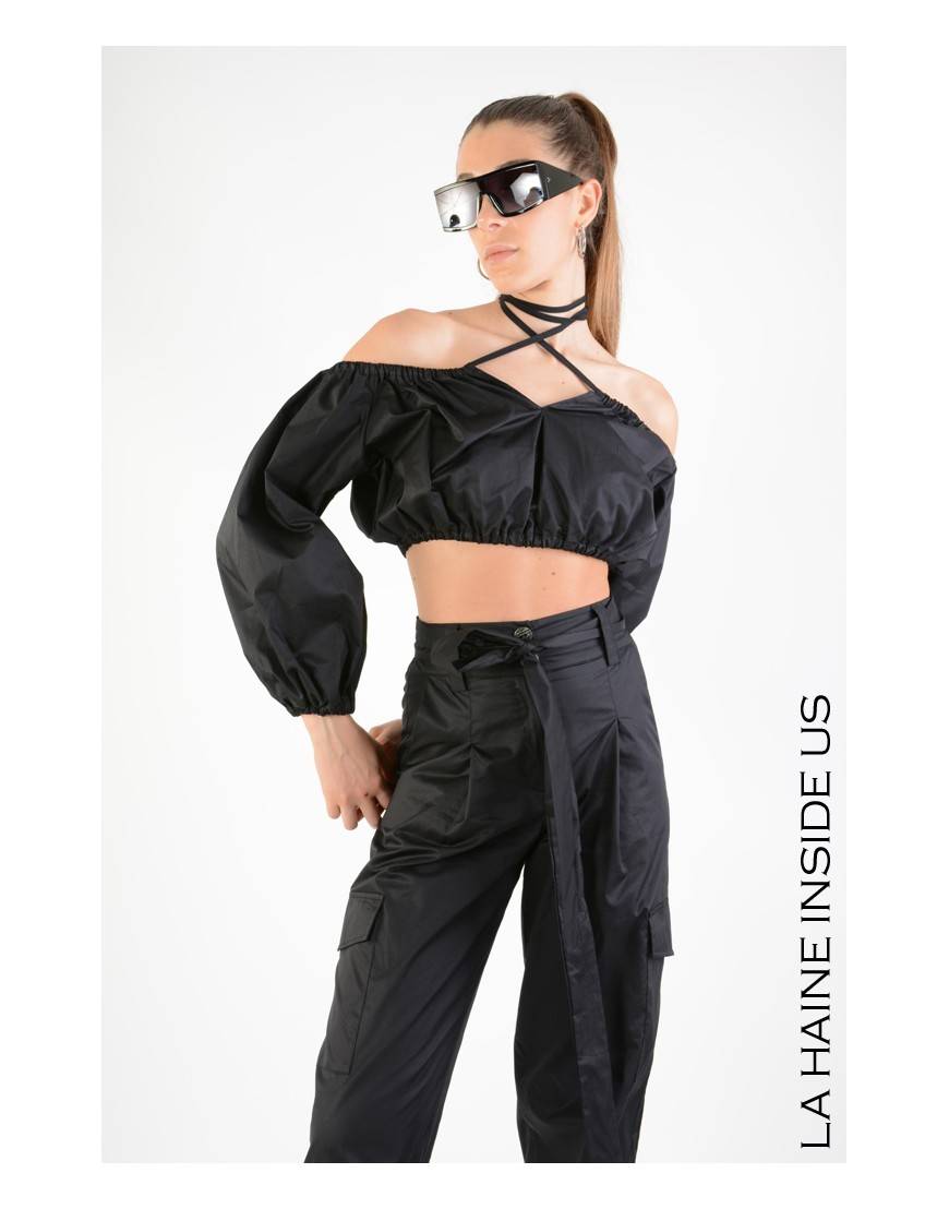 La Haine Inside Us 4R LW710 TOP CROP Nero