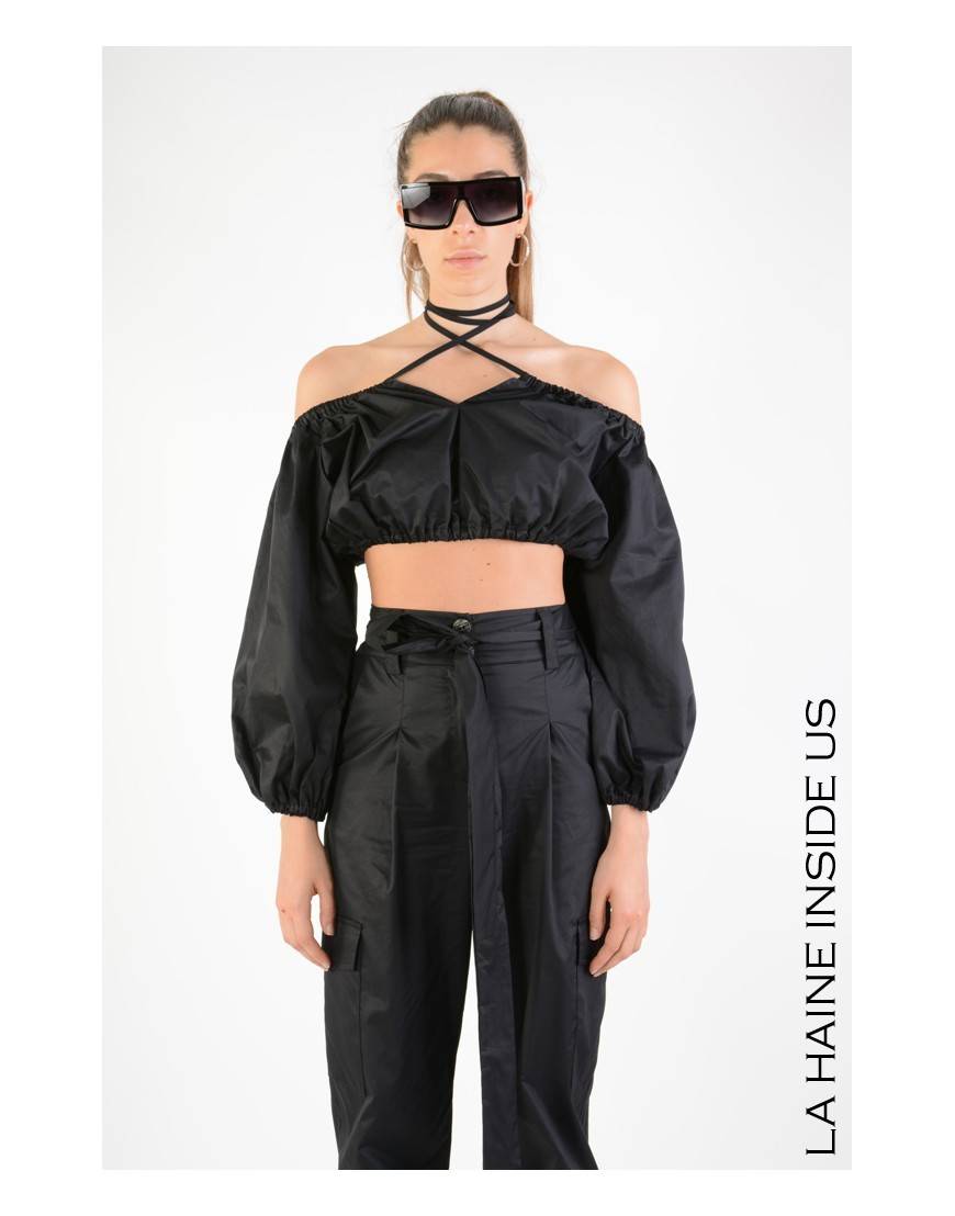 La haine inside us 4R LW710 TOP CROP Nero