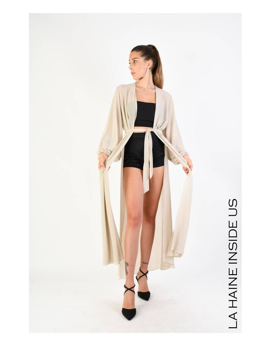 La Haine Inside Us 4V LW768 CARDIGAN Sabbia