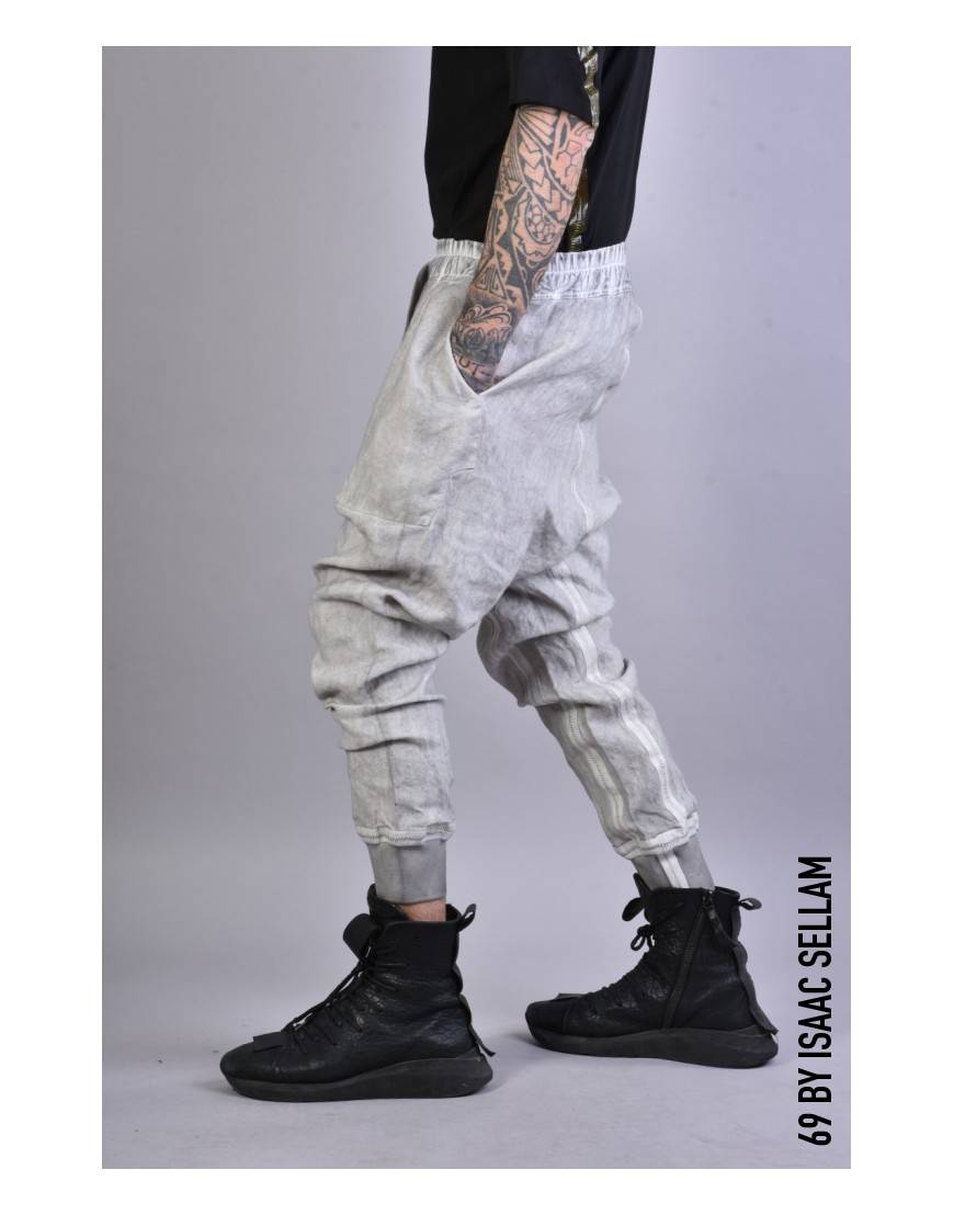 La Haine Inside Us PANTS BANDE LINEN Grey
