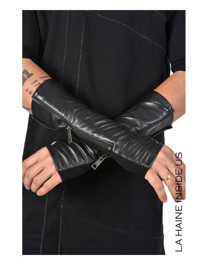 La Haine Inside Us - PERMANENTE - 4B CALLIOPE MANICOTTO Pelle Nero